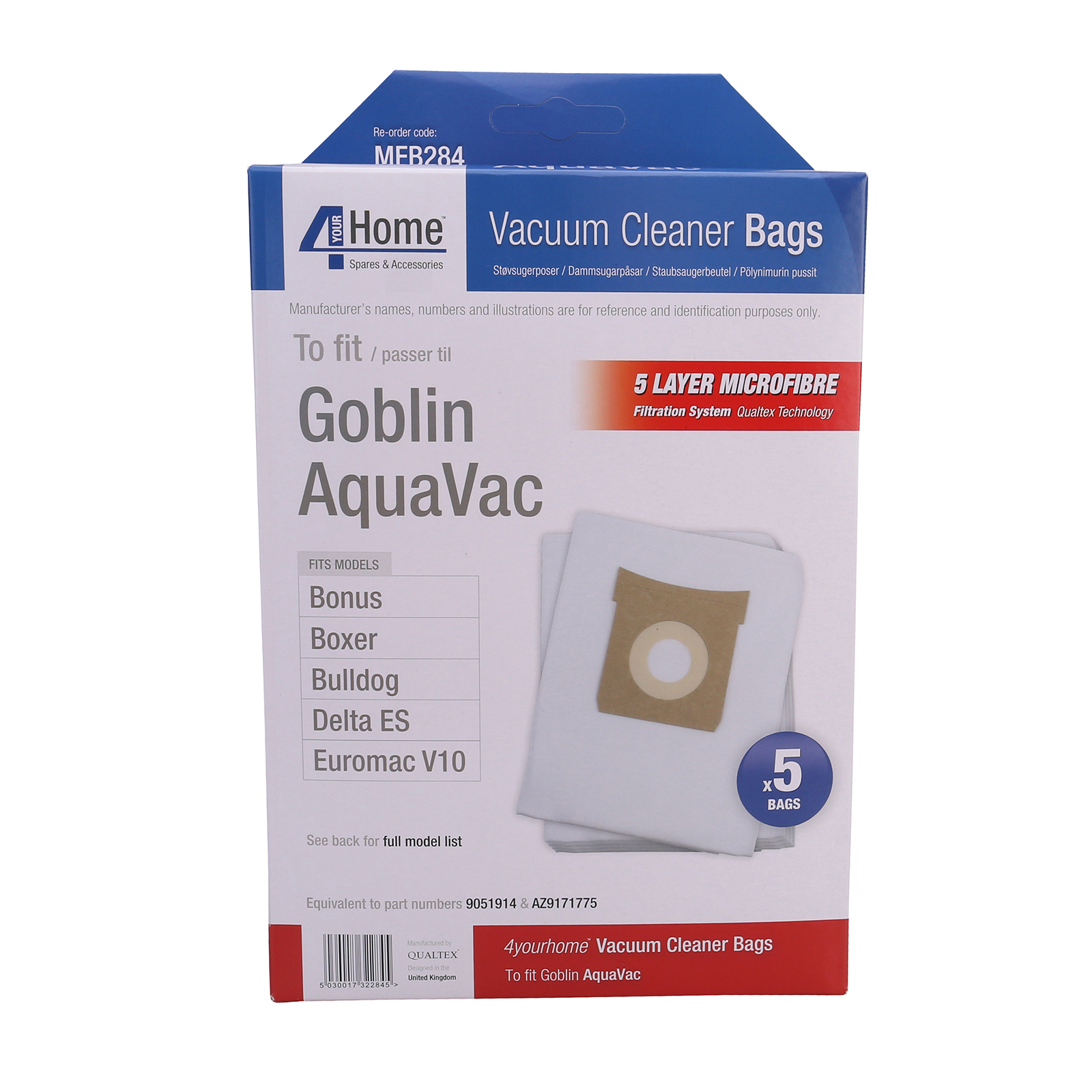 Goblin Vacuum Cleaner Microfibre Bag (Pack of 5) MFB284
