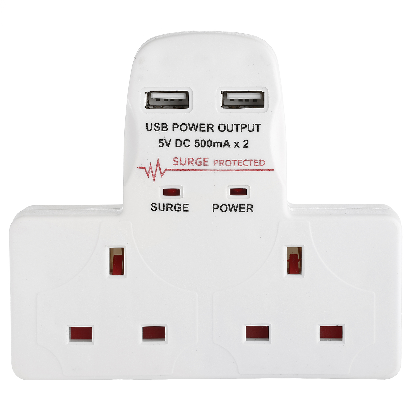 Benross 2 Way Mains Adaptor - 13A - Includes 2 USB Ports 45600