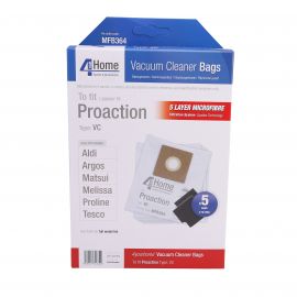 Pro Action Vacuum Cleaner Microfibre Bag (Pack of 5 Microfibre Bags + 2 filters)