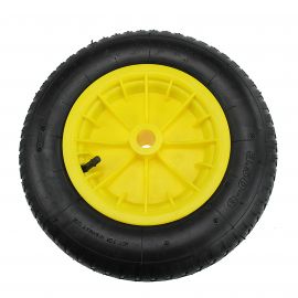 14" Wheelbarrow Yellow Wheel Tyre and Inner Tube for Garden Trolley / Barrow / Go Cart / Trailer Truck