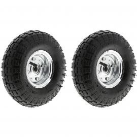 Pneumatic 10" Sack Truck Wheelbarrow Tyres Trolley Wheel Cart Tyre Wheels - 2 Pack