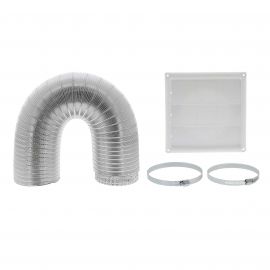 Universal Cooker Hood Venting Kit - Stainless Steel - External 5" - 125mm Vent Hose