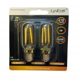 Universal Cooker Hood LED Bulbs (Pack of 2) - 4W - SES