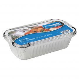 Jegs Pack Of 6 Large Foil Containers And Lids