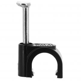 Jegs 7mm Round Cable Clips Black Box 100