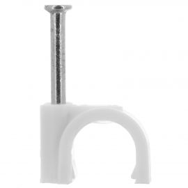 Jegs Round Cable Clips - 8mm - White (Pack of 100)