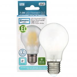 **5969**|CROMPTON 7.5W LED FILAMENT ES GLS PEARL DIMMABLE