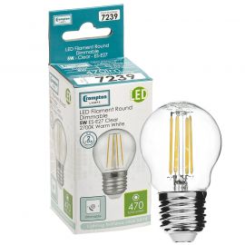 5W LED Filament Round Clear Dimmable ES-E27 40W
