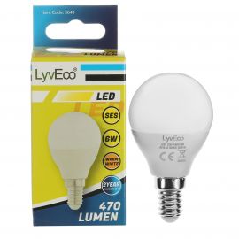 Lyveco LED 6W Round Bulb - SES - G45 - Warm White