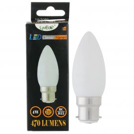 **4642**|LYVECO 4W BC OPAL LED FILAMENT CANDLE WARM WHITE