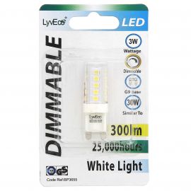 Lyveco LED G9 Light Bulb - Cool White - 3W