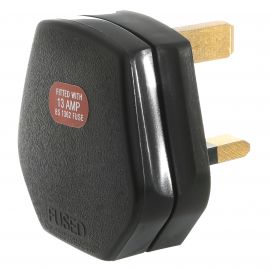 Jegs 13A Black Nylon Mains Plug - 3 Pin
