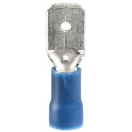 Jegs Electrical Push On Male Connector 2.5mm Blue - 10 Pack