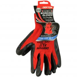 Dekton Ultra Grip Working Gloves Blk/ Rd Ni Xl