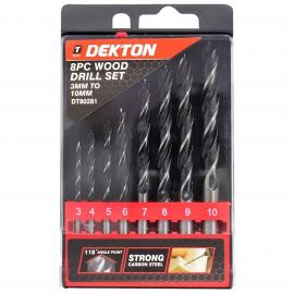 Dekton 8 Piece Wood Drill Set 3 4 5 6 7 8 9 10mm