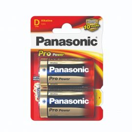 Panasonic Pro Power Alkaline Batteries 2 Pack - D Cell - Box of 12 cards of 2
