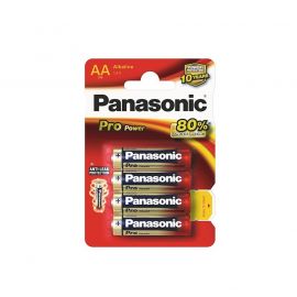 Panasonic Pro Power AA Alkaline Batteries (Pack of 4) - Box of 12 cards of 4