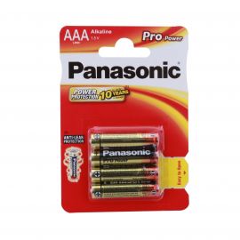 Panasonic Pro Power Alkaline Batteries - Pack of 4 - AAA - Box of 12 cards of 4