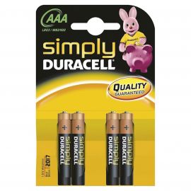 Duracell AAA Simply Batteries - 4 Pack - Box of 10 cards of 4