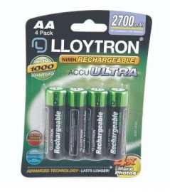 Lloytron AA Rechargeable Batteries (4 Batteries Per Card)
