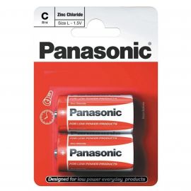 Panasonic Red Zinc Batteries - 2 Pack - C Cell - Box of 12 cards of 2