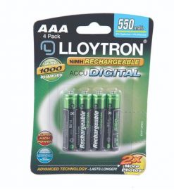 Lloytron AAA Rechargeable Batteries (4 Batteries Per Card)