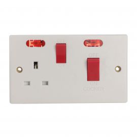 Jegs 45 Amp Cooker Panel And 13Amp Socketand Neon (Jegs