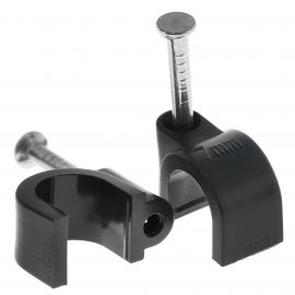 Jegs 7mm Coxial Cable Clips - Black (Pack of 10)