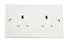 Jegs 2 Gang Unswitched Wall Socket 