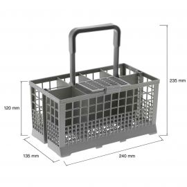 Indesit Dishwasher Cutlery Basket - Length 240mm Width 135mm - Height 235mm