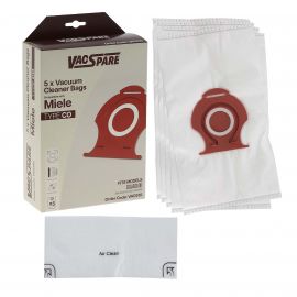 Compatible CO Microfibre Vacuum Cleaner Bags (Pack of 5 + 1 Filter) - Suitable for Miele M1 Models - 12557080