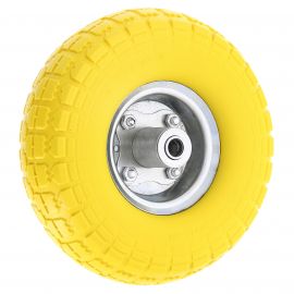 Garden Wheelbarrow Wheel Tyre & Axle Wheel Bearing Solid 10" 25cm Rubber Wheel