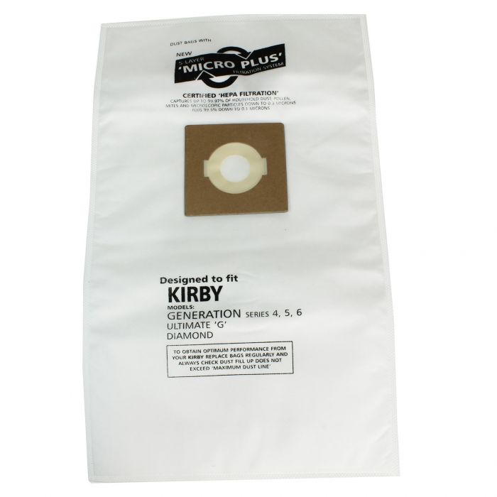 Pack of 5 Microfibre Dust Bags For Kirby Generation 4 5 6 Diamond Vacuum Cleaner 