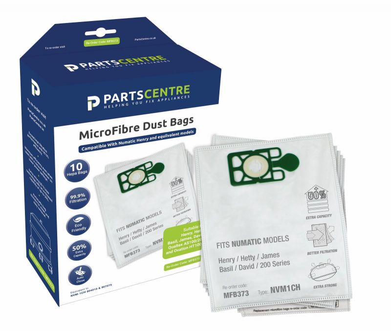 Pack of 10 Numatic Henry/Hetty/Basil/James Hoover Dust Bags 5 Layer Microfibre e