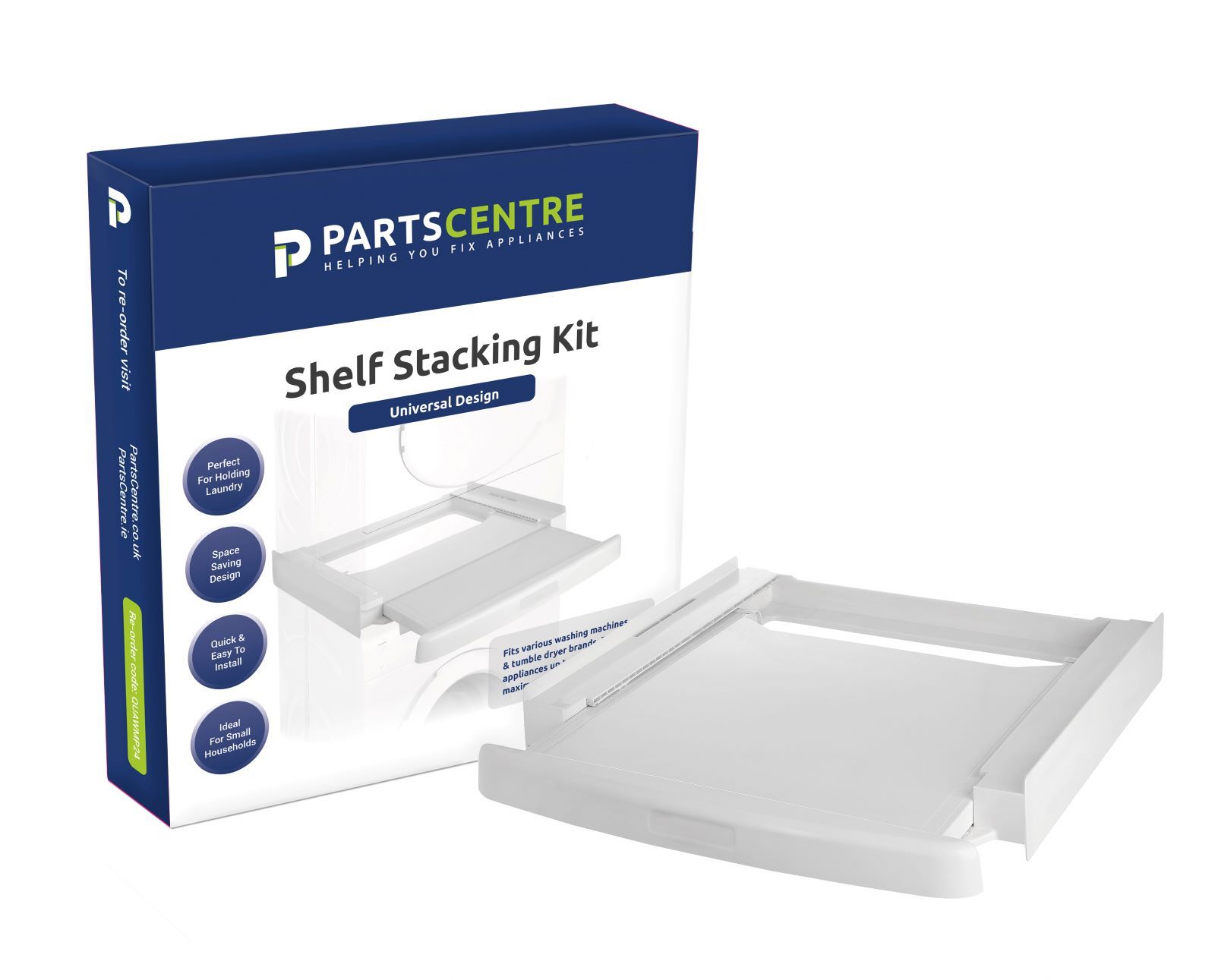Haier Stacking Kit for Washing Machines & Tumble Dryers - c/w handy Slide Out Shelf - Includes 4 Stabilising Feet WMP24